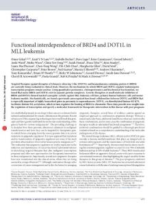 nsmb.3249-Functional interdependence of BRD4 and DOT1L in MLL leukemia