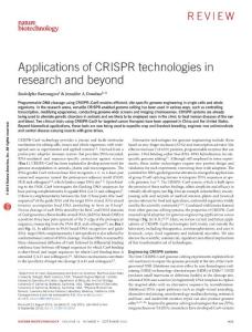 nbt.3659-Applications of CRISPR technologies in research and beyond