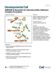 Developmental Cell-2016-ANKS4B Is Essential for Intermicrovillar Adhesion Complex Formation