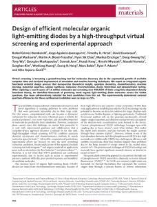 nmat4717-Design of efficient molecular organic light-emitting diodes by a high-throughput virtual screening and experimental approach
