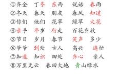 一年級語文下冊第一單元答案