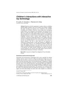 Children's interactions with interactive toy technology