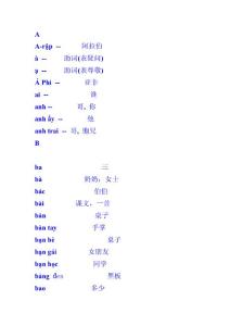 越南語一些常用單詞_詞匯表