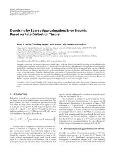 Denoising by sparse approximation_ Error bounds based on rate-distortion theory