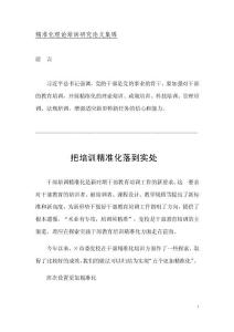 精准化理论培训研究论文集锦