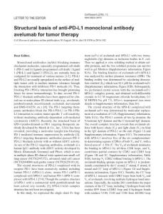 cr2016102a-Structural basis of anti-PD-L1 monoclonal antibody avelumab for tumor therapy