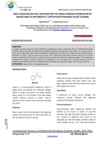 NEW VALIDATED RP-HPLC METHOD FOR THE SIMULTANEOUS ESTIMATION…