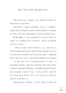 Will Intel Grow Through Cuts-