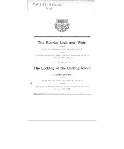 The Bourke Lock and Weir - University of Sydney