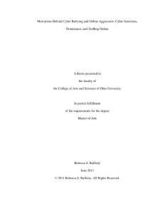 motvations behind cyber bullying and online aggression cyber sanctions, dominance, and trolling online