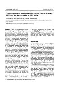 does acupuncture treatment affect sperm density in males with very low sperm count a pilot study