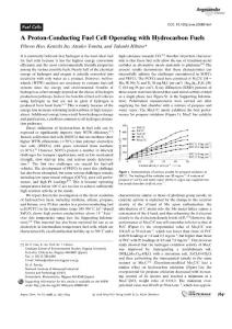 a proton-conducting fuel cell operating with hydrocarbon fuels