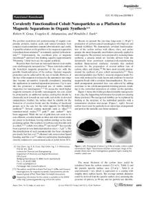 covalently functionalized cobalt nanoparticles as a platform for magnetic separations in organic synthesis