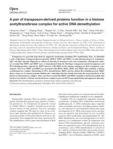 cr2016147a-A pair of transposon-derived proteins function in a histone acetyltransferase complex for active DNA demethylation