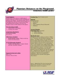 Planetary Distances on the Playground