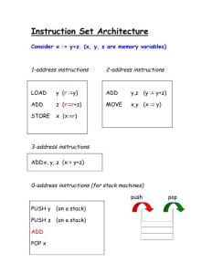 Instruction Set Architecture - University of Iowa