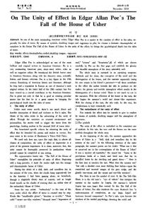 On The Unity of Effect in Edgar Allan Poes The Fall of the House of Usher