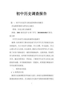 初中历史调查报告