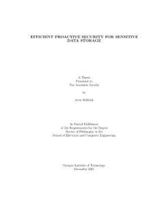 efficient proactive security for sensitive data storage