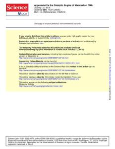 Argonaute2 Is the Catalytic Engine of Mammalian RNAi