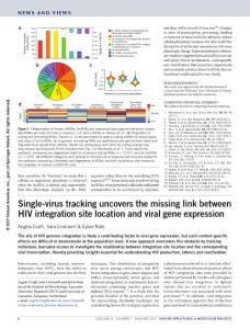 nsmb.3358-Single-virus tracking uncovers the missing link between HIV integration site location and viral gene expression