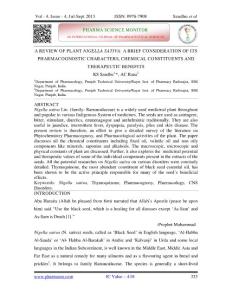 A REVIEW OF PLANT NIGELLA SATIVA A BRIEF CONSIDERATION OF ITS…