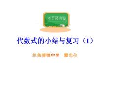 2016年湘教版数学七上  代数式的小结与复习(1)