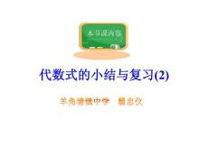 2016年湘教版数学七上  代数式的小结与复习（2）
