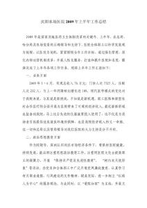 慶陽農(nóng)場醫(yī)院2009年上半年工作總結(jié)