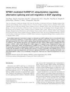 cr20177a-SPSB1-mediated HnRNP A1 ubiquitylation regulates alternative splicing and cell migration in EGF signaling