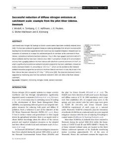 successful reduction of diffuse nitrogen emissions at catchment scale example from the pilot river odense,denmark.[2016.成功减少扩散氮排放从飞行员欧登塞河流域规模的例子,丹麦。[2