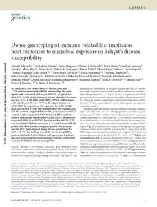 ng.3786-Dense genotyping of immune-related loci implicates host responses to microbial exposure in Behçet´s disease susceptibility