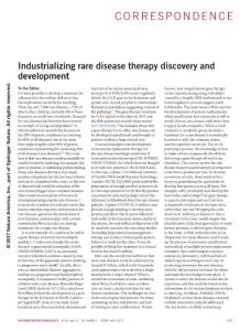nbt.3787-Industrializing rare disease therapy discovery and development