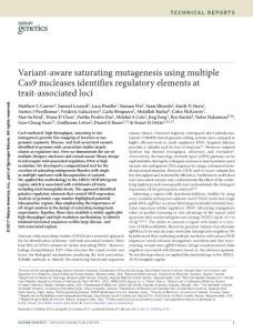 ng.3793-Variant-aware saturating mutagenesis using multiple Cas9 nucleases identifies regulatory elements at trait-associated loci