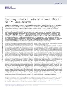 nsmb.3382-Quaternary contact in the initial interaction of CD4 with the HIV-1 envelope trimer