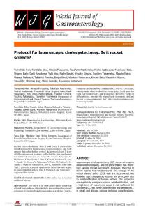 Protocol for laparoscopic cholecystectomy Is it rocket science