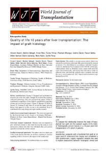 Quality of life 10 years after liver transplantationThe impact of graft histology