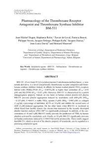 pharmacology of the thromboxane receptor antagonist and thromboxane synthase inhibitor bm-531