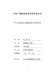 09春物流专毕业论文