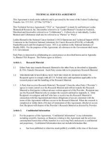 Technical Service Agreement