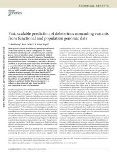 ng.3810-Fast, scalable prediction of deleterious noncoding variants from functional and population genomic data