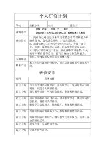 陳紅芳個人研修計劃