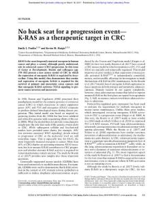 Genes Dev.-2017-Poulin-333-5-No back seat for a progression event-K-RAS as a therapeutic target in CRC