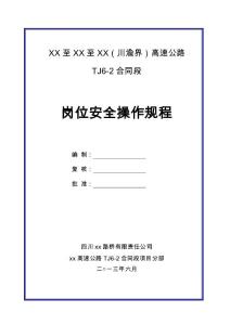 四川高速公路崗位安全操作規(guī)程(成套安全操作規(guī)程)