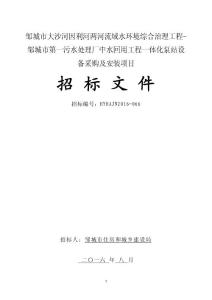 水環(huán)境綜合治理工程設(shè)備采購(gòu)及安裝招標(biāo)文件