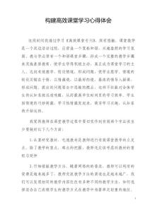 高效課堂教學心得體會_961980