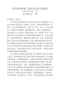 在青年企業家協會第三次會員大會上的講話