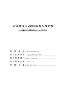 農業財政資金項目申報標準文本