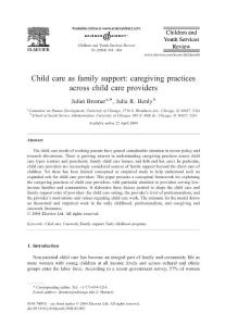 child care as family support caregiving practices across child care providers