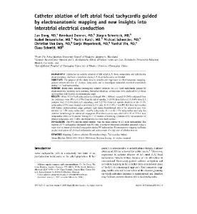 Catheter ablation of left atrial focal tachycardia guided by electroanatomic mapping and new insights into interatrial electrical conduction